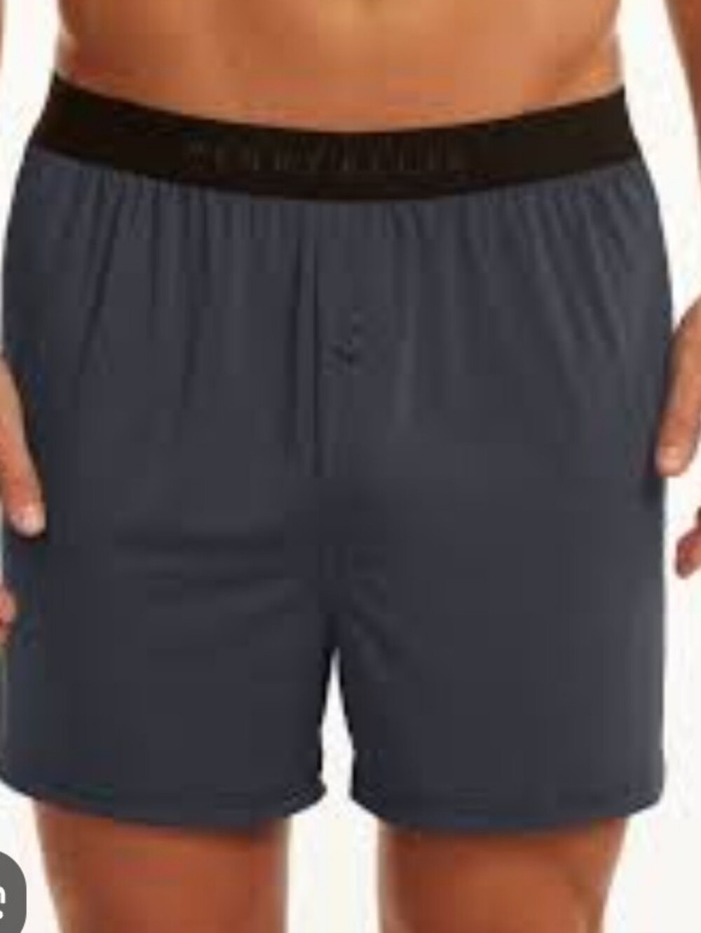 Perry Ellis Men's Blue And Patern Boxer Shorts with Black Waistband - 2 Pack